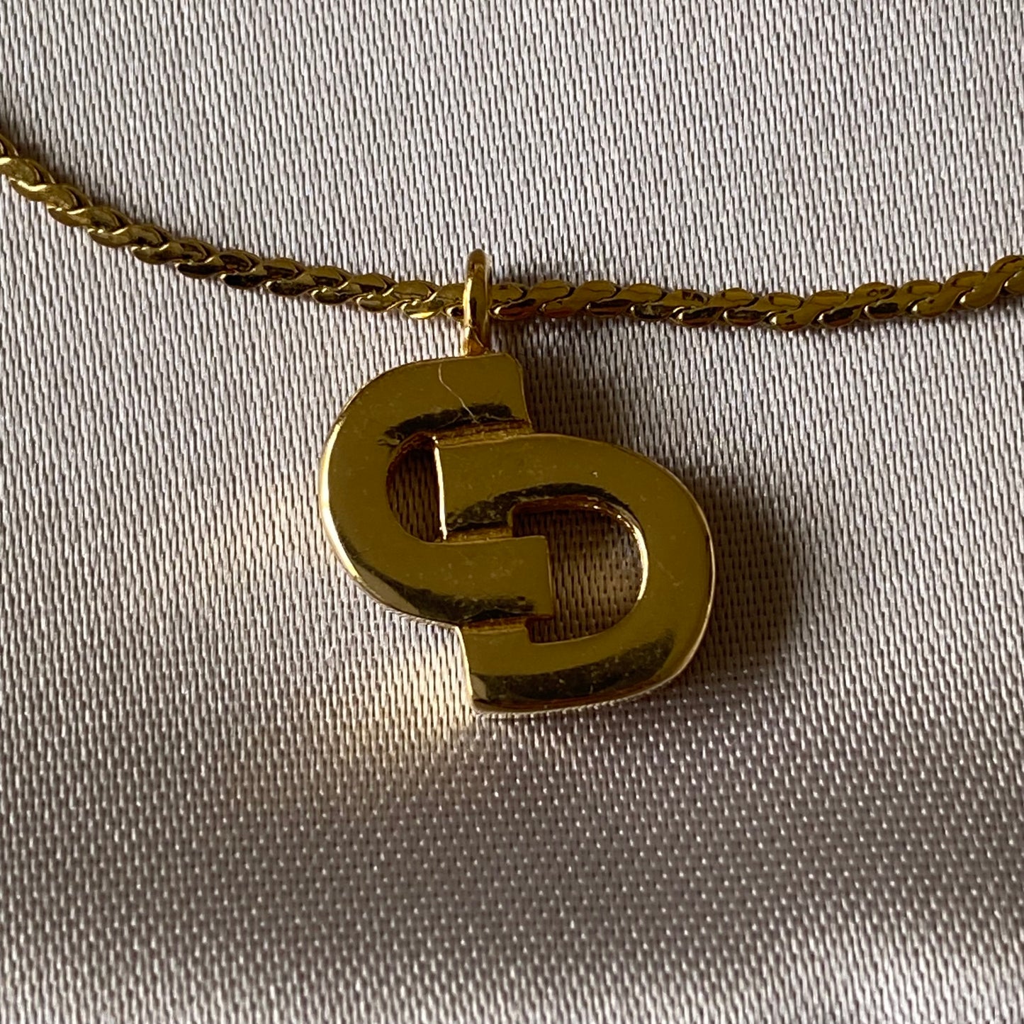 Dior CD initial gold plated necklace Authentic with COA dusty