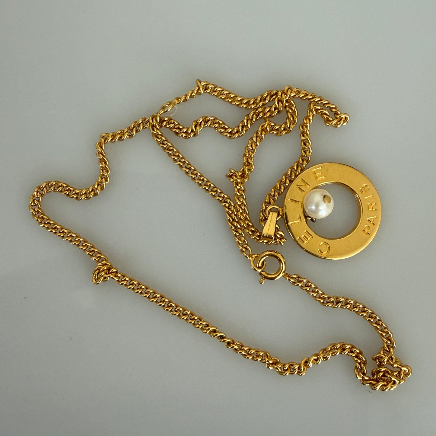 Celine Paris pendant necklace gold plated authentic with COA