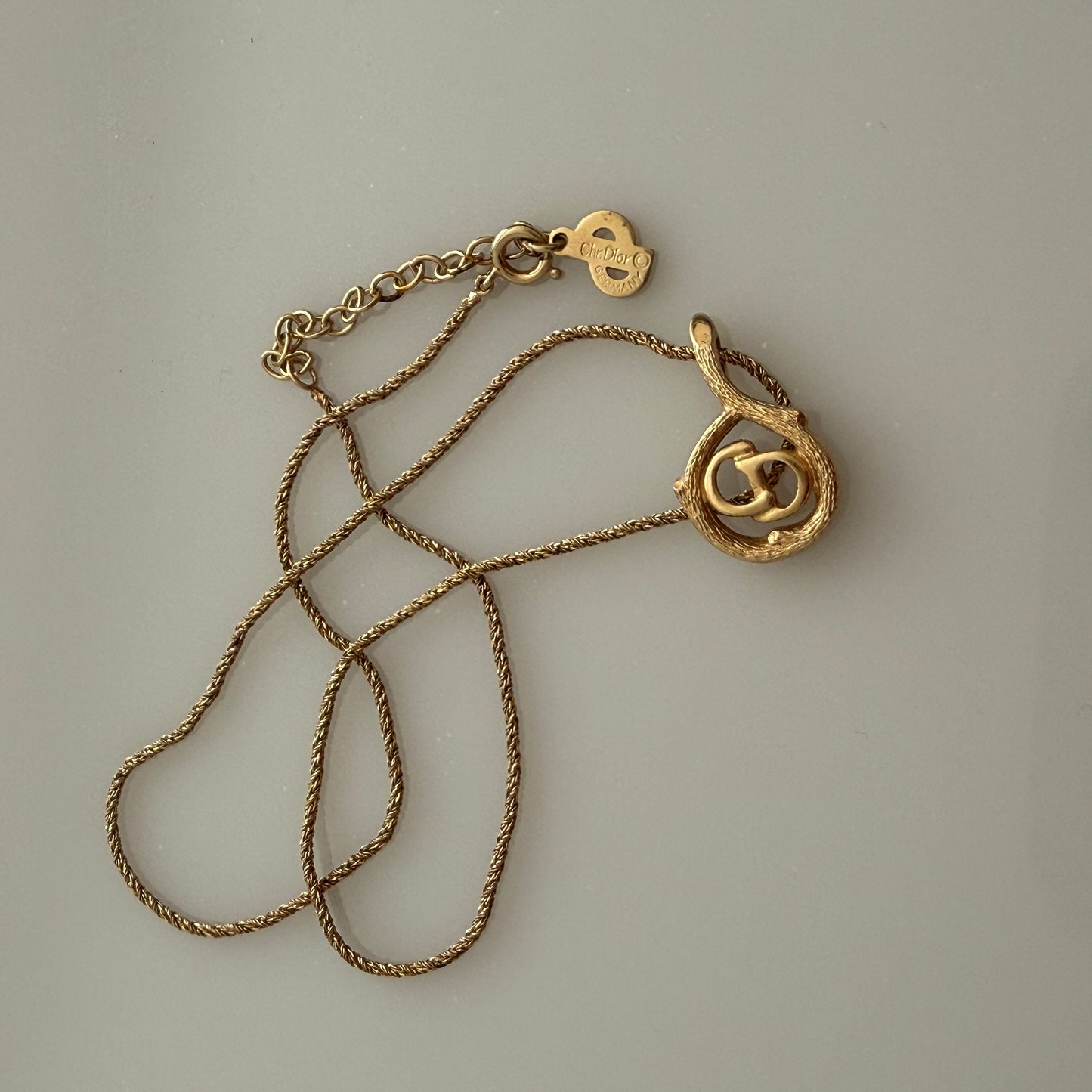 Christian Dior CD logo pendant necklace authentic with COA
