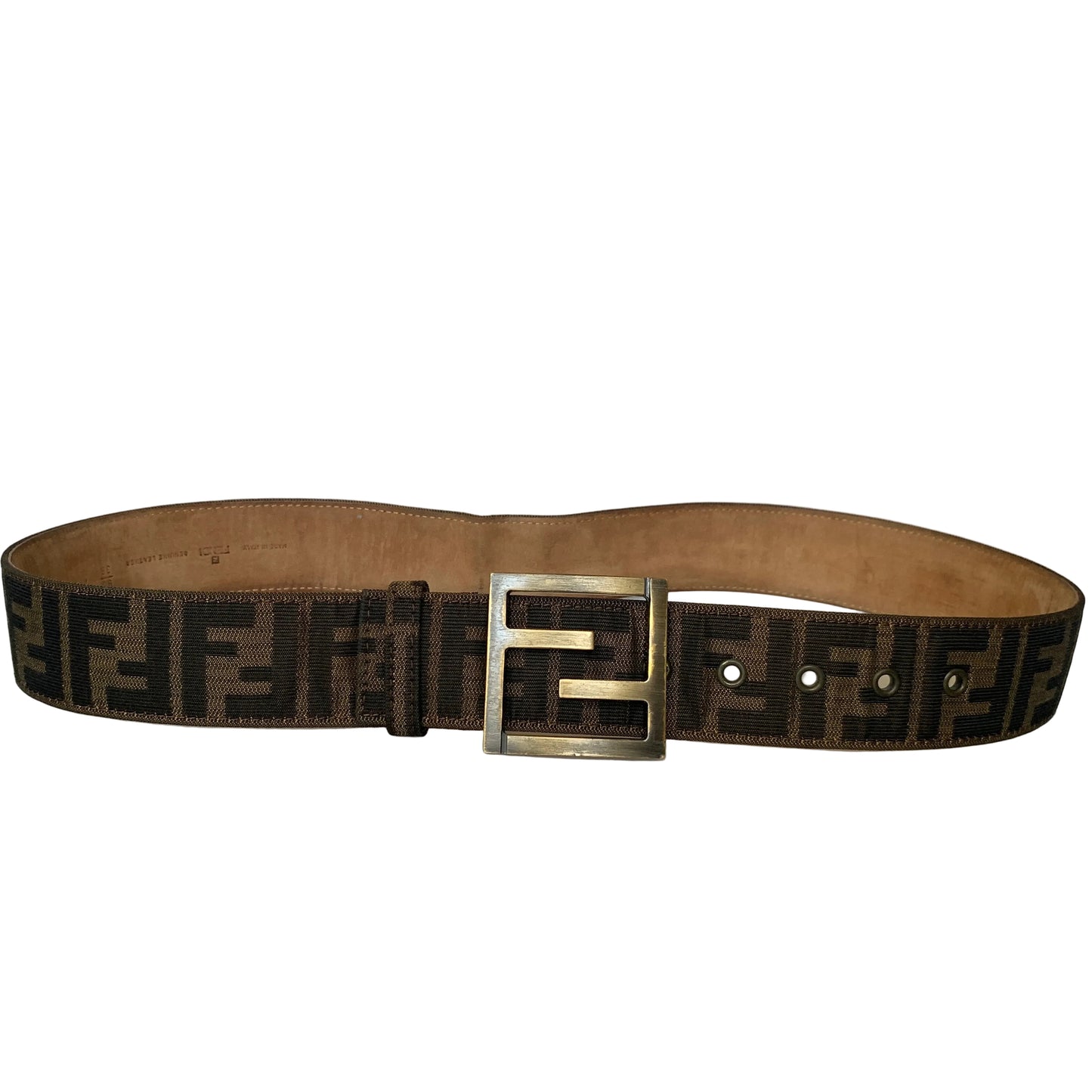 Fendi zucca monogram unisex belt Authentic with COA size 36 inch 90 cm