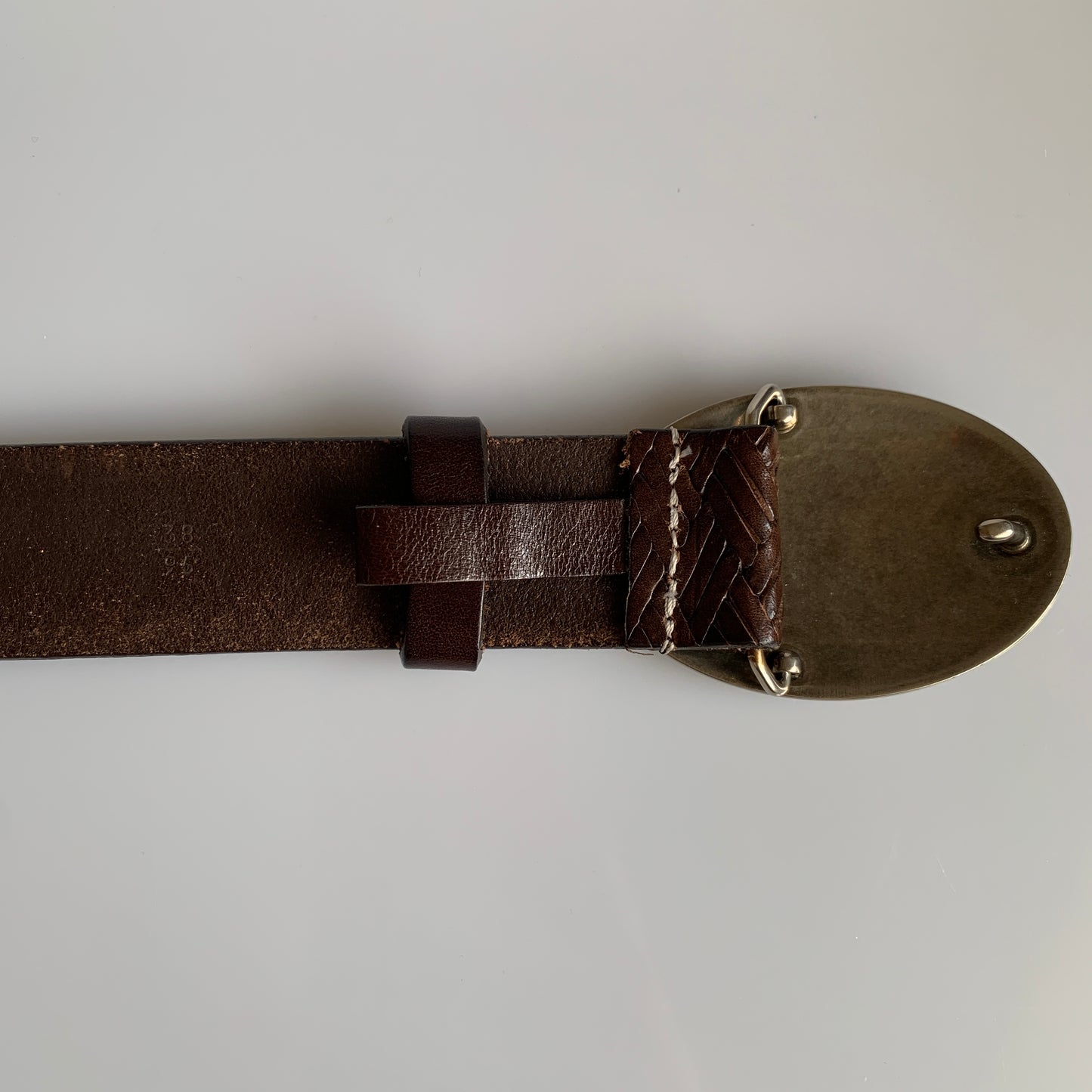 Prada brown leather Belt unisex authentic with COA size 95 cm 38”