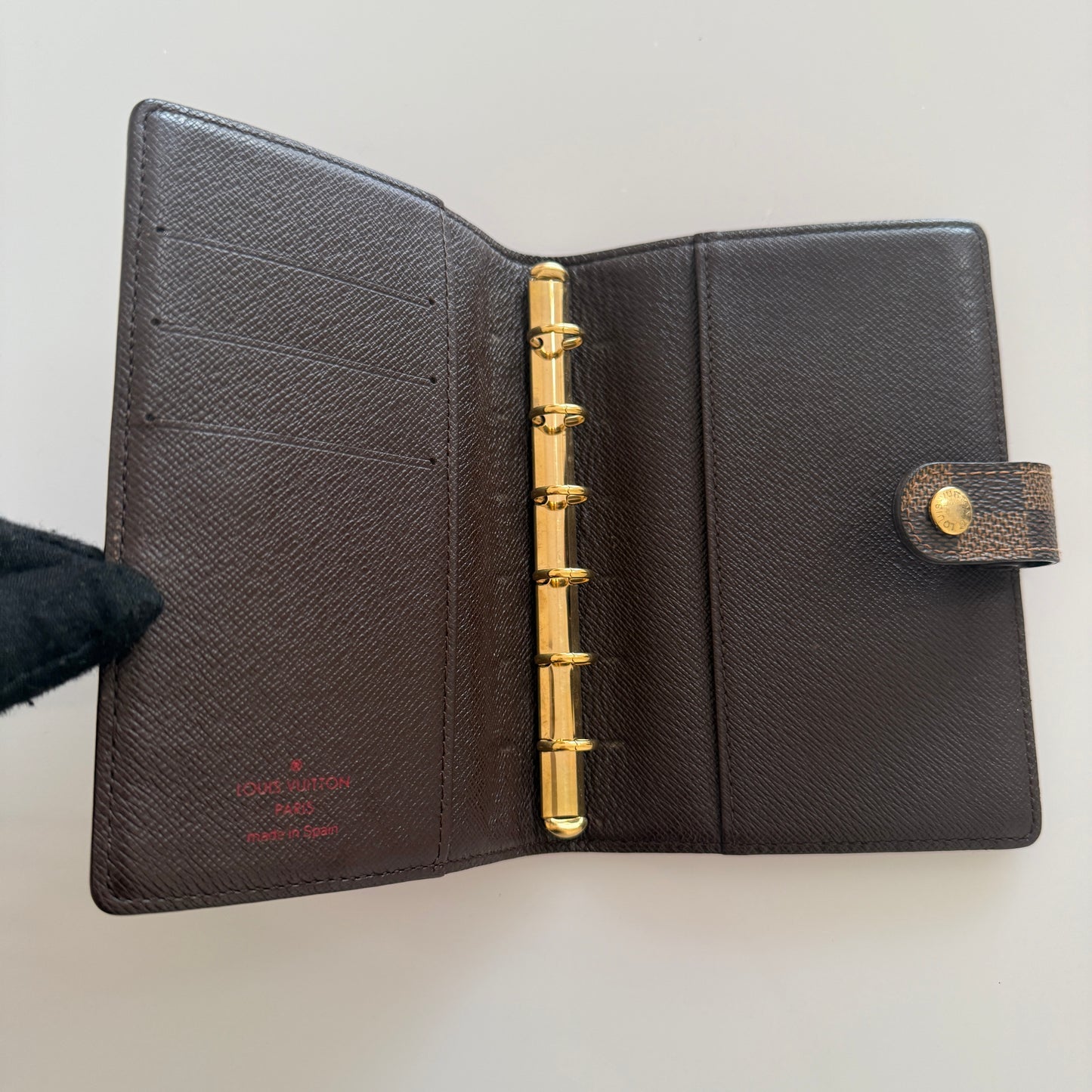 Louis Vuitton damier brown agenda planner unisex PM authentic with COA CA0091
