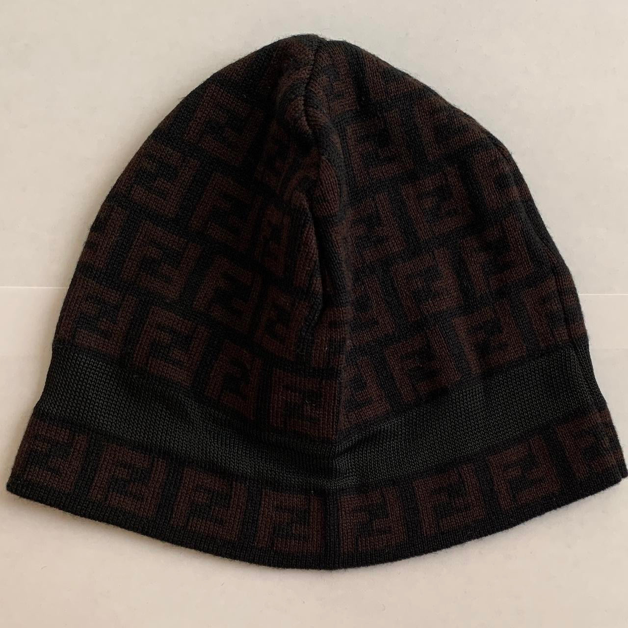 Authentic FENDI monogram unisex wool beanie hat