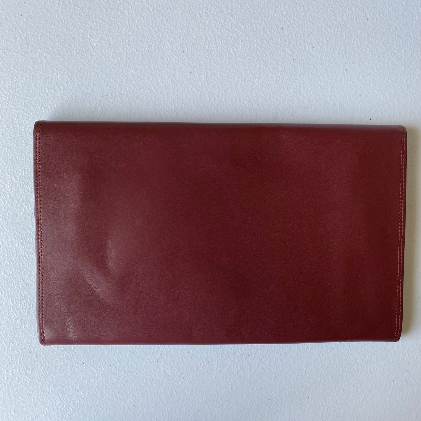 Cartier burgundy leather clutch bag authentic with coa dusty