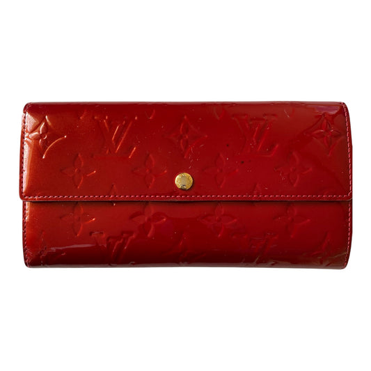 Louis Vuitton monogram red Vernis long wallet TS2770 Authentic with COA