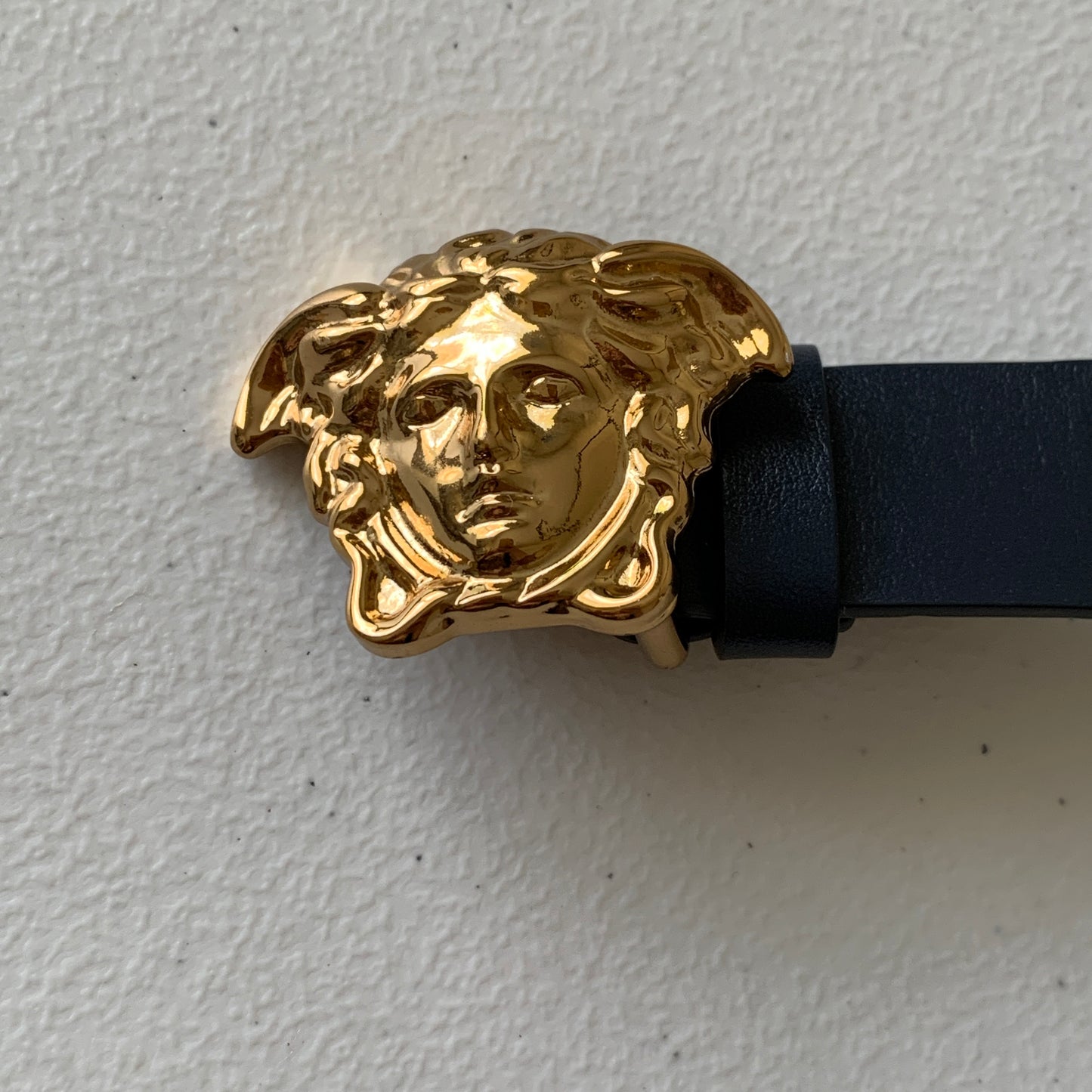 Versace young Medusa navy leather belt size L authentic with COA
