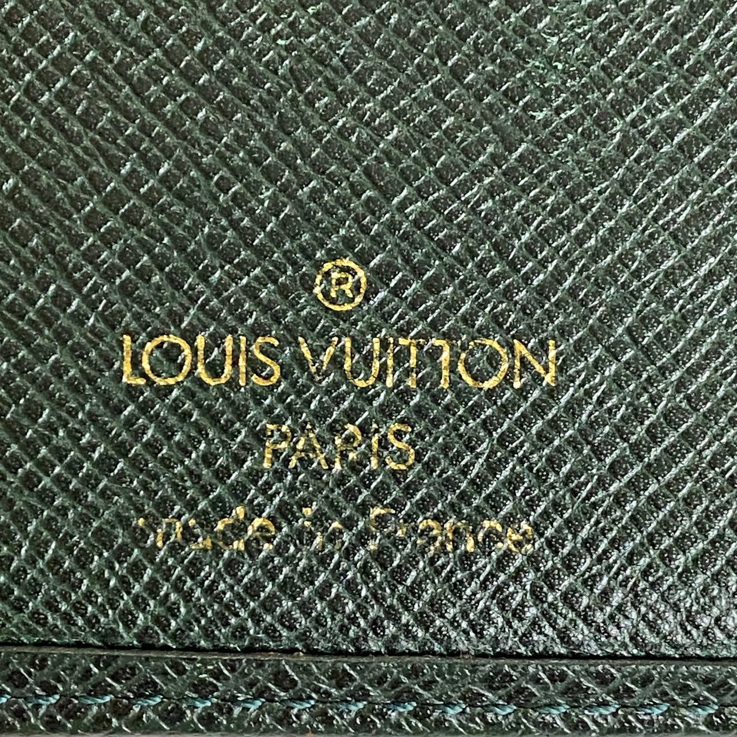 Louis Vuitton green taiga men bifold wallet mi0923 authentic with coa