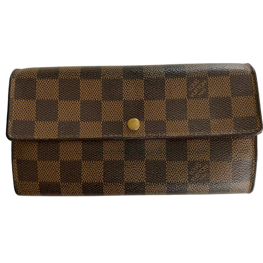 Louis Vuitton damier ebene long wallet ca0045 authentic with coa