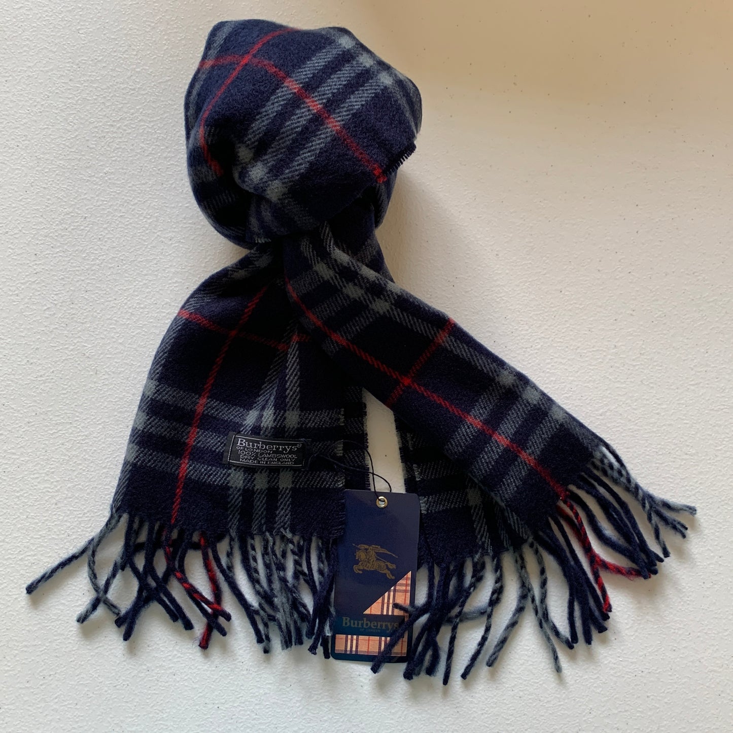 Burberry classic check pure wool unisex long scarf Authentic with COA 55x11.6
