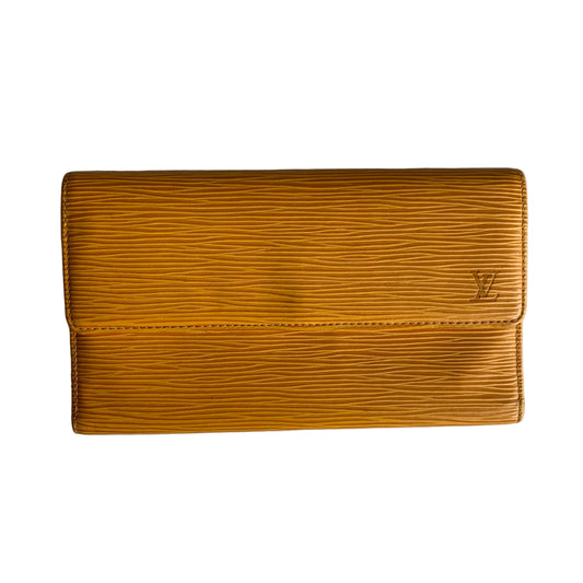 Louis Vuitton yellow Epi leather long wallet CA0040 authentic with COA