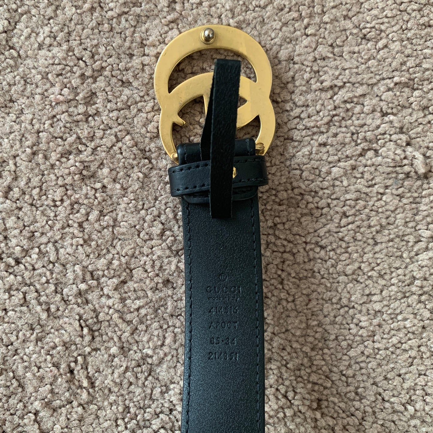 Authentic Gucci unisex GG marmont black leather belt