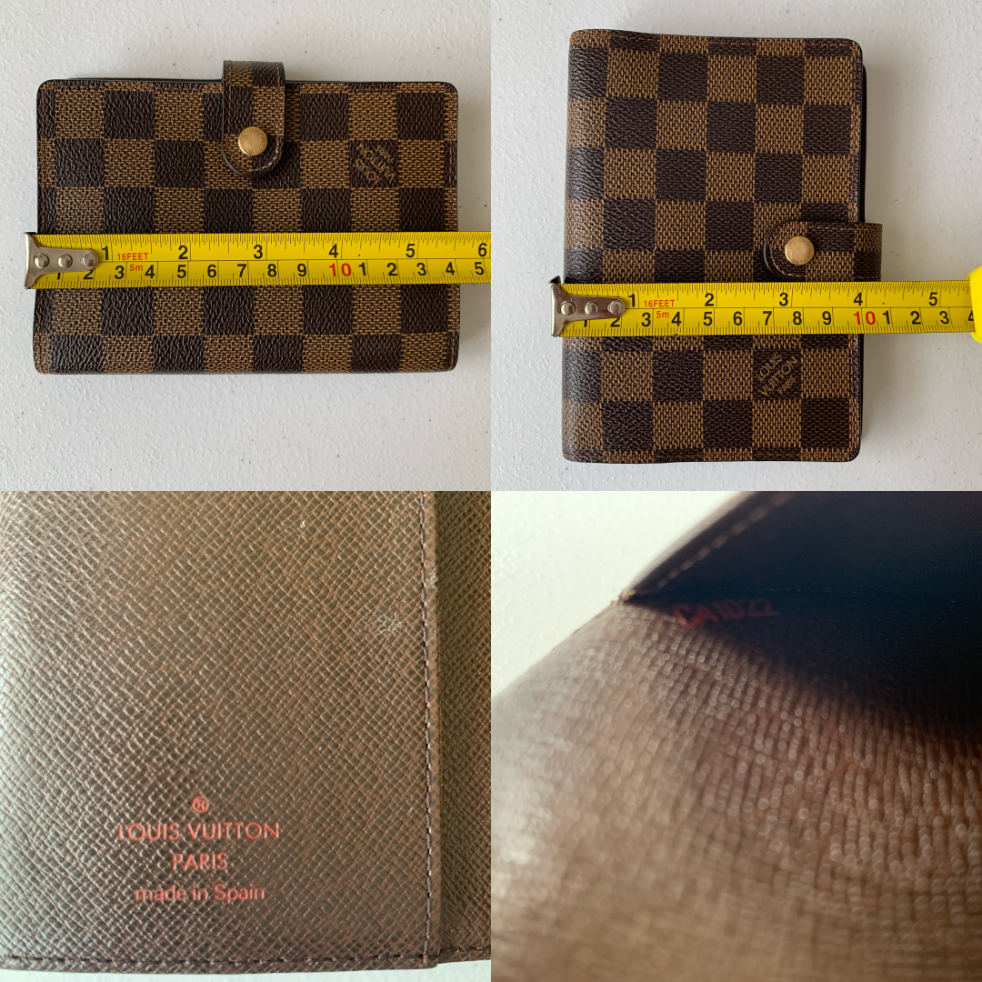 Louis Vuitton damier ebene brown agenda Planner unisex ca1022 Authentic with COA