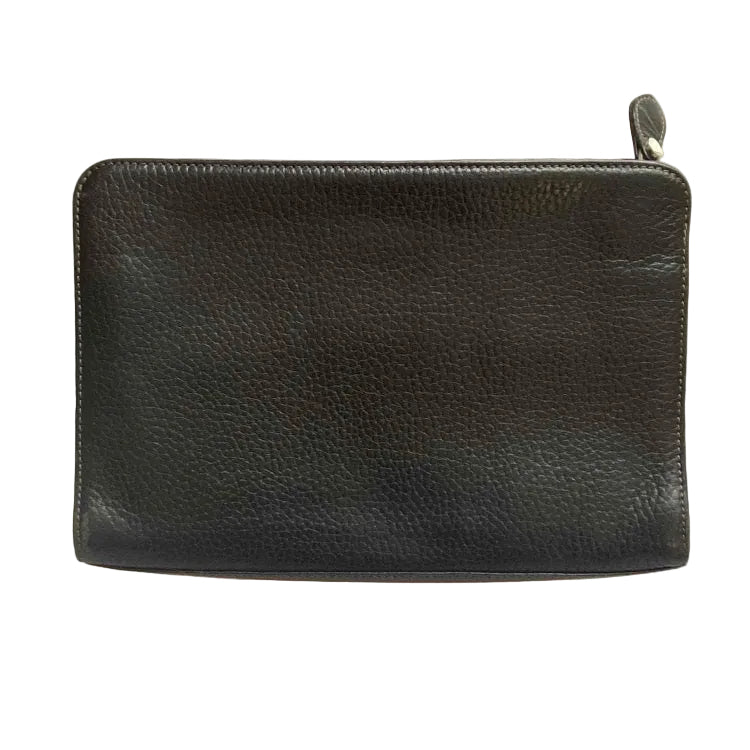 Burberry black leather clutch bag authentic with COA 8.6x5.6x2.3