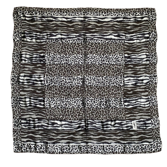Yves Saint Laurent large pure silk square scarf Authentic with COA 41.5 inch
