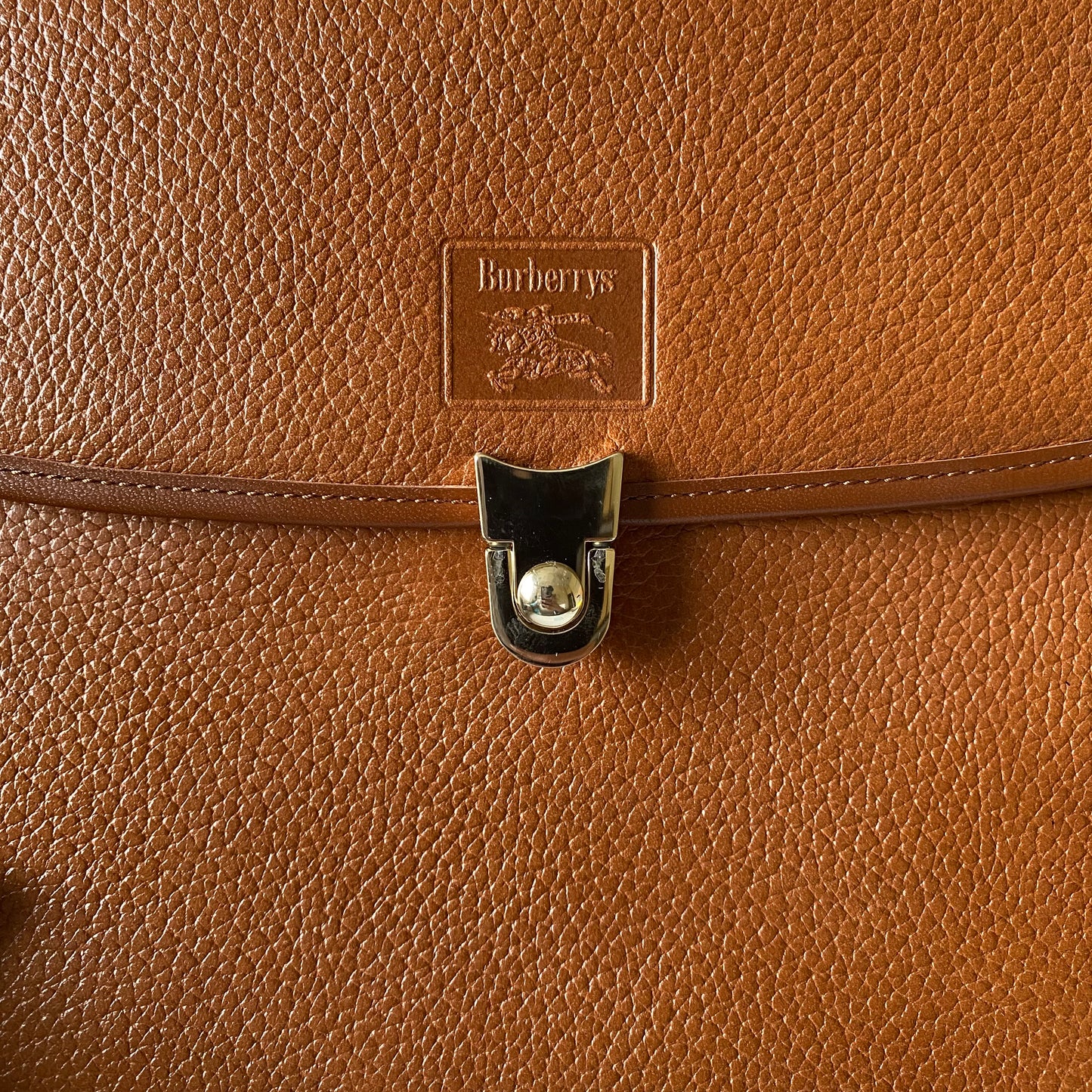 Burberry vintage brown leather tote bag Authentic with COA