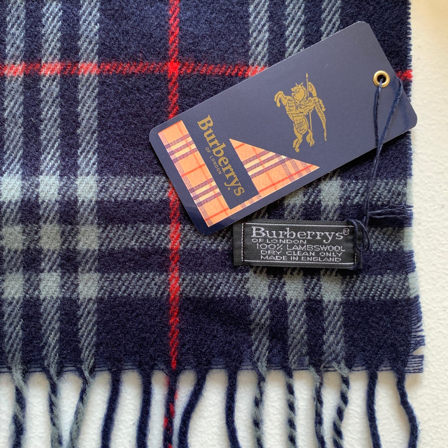Burberry classic check pure wool unisex long scarf Authentic with COA 55x11.6