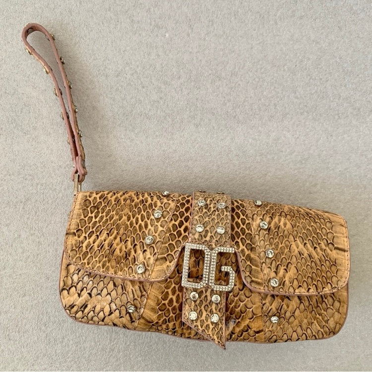Authentic rare Dolce & Gabbana snakeskin clutch bag
