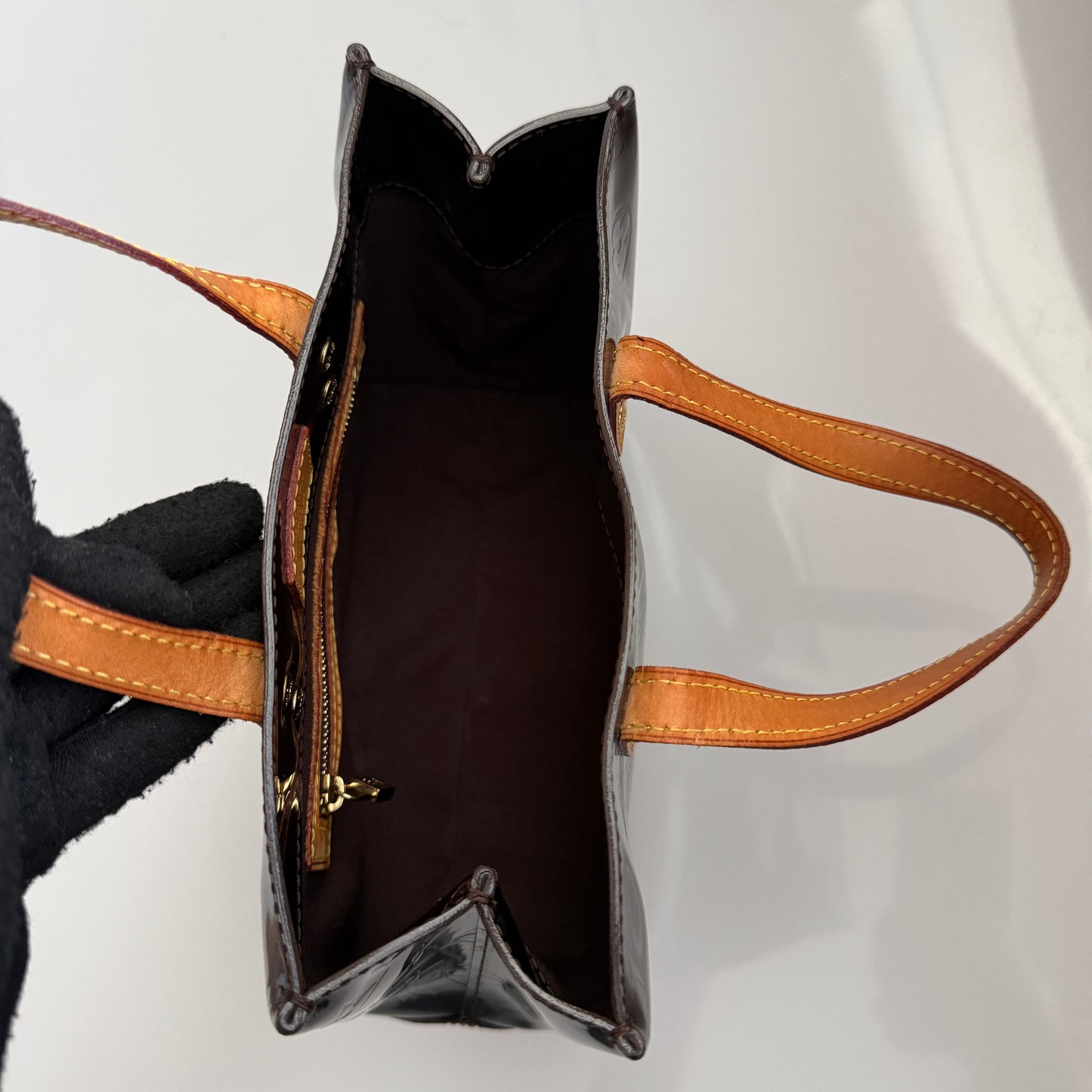 Louis Vuitton monogram vernis patent leather bag Reade amarante authentic with