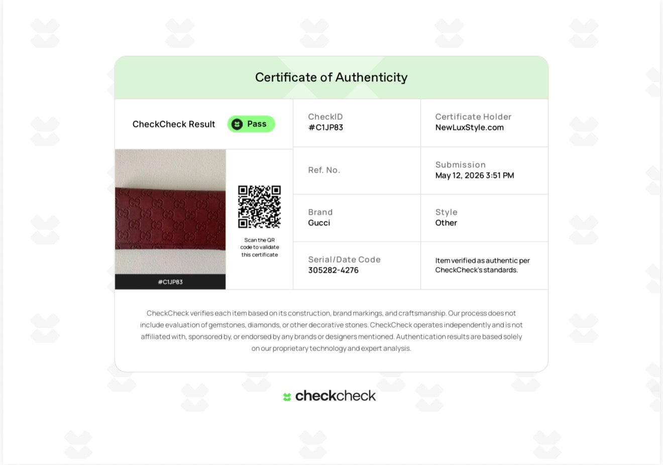 Gucci GG signature burgundy leather Long Wallet Authentic with COA
