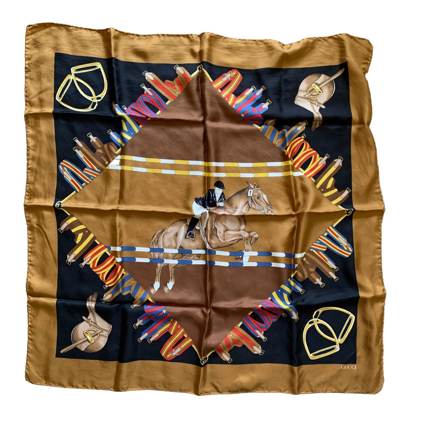 Gucci silk large square Scarf authentic with COA
