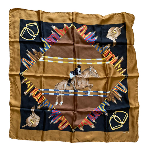 Gucci silk large square Scarf authentic with COA