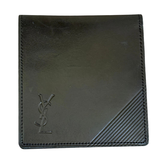 Yves Saint Laurent men’s bifold black leather wallet Authentic with COA 4.2x3.9