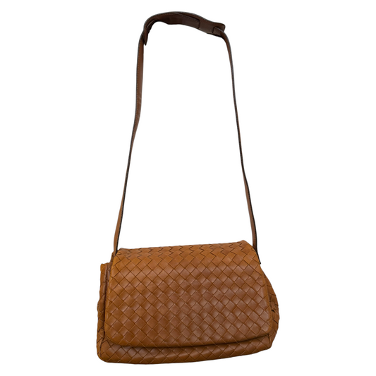 Bottega veneta brown intrecciato leather shoulder bag authentic with COA