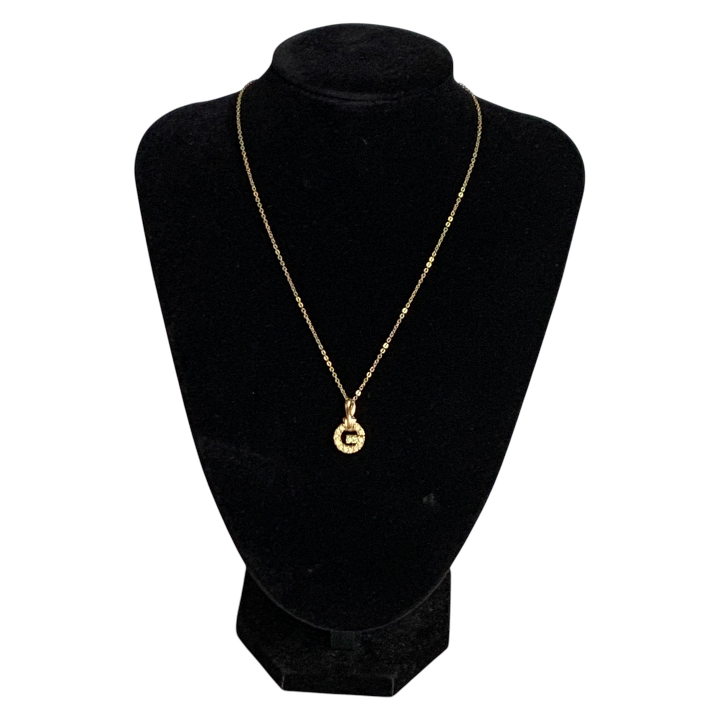 Givenchy G logo pendant gold plated Necklace authentic with COA