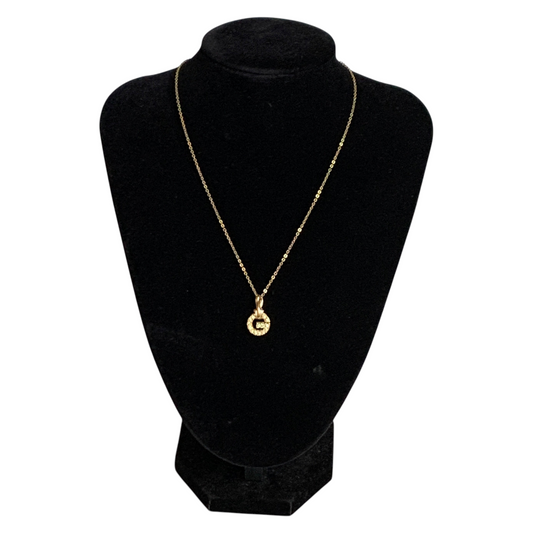 Givenchy G logo pendant gold plated Necklace authentic with COA