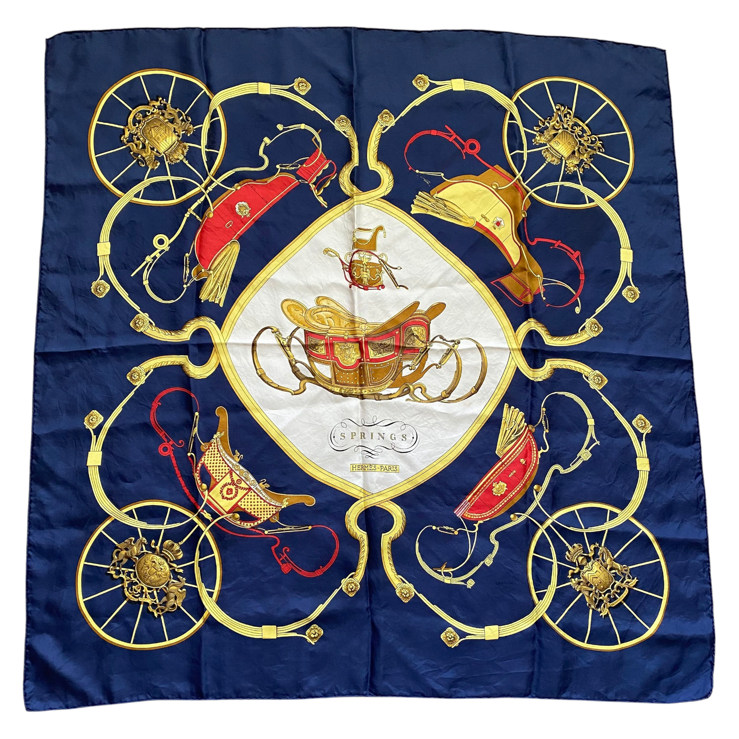 Hermes 90 cm large silk scarf authentic with COA