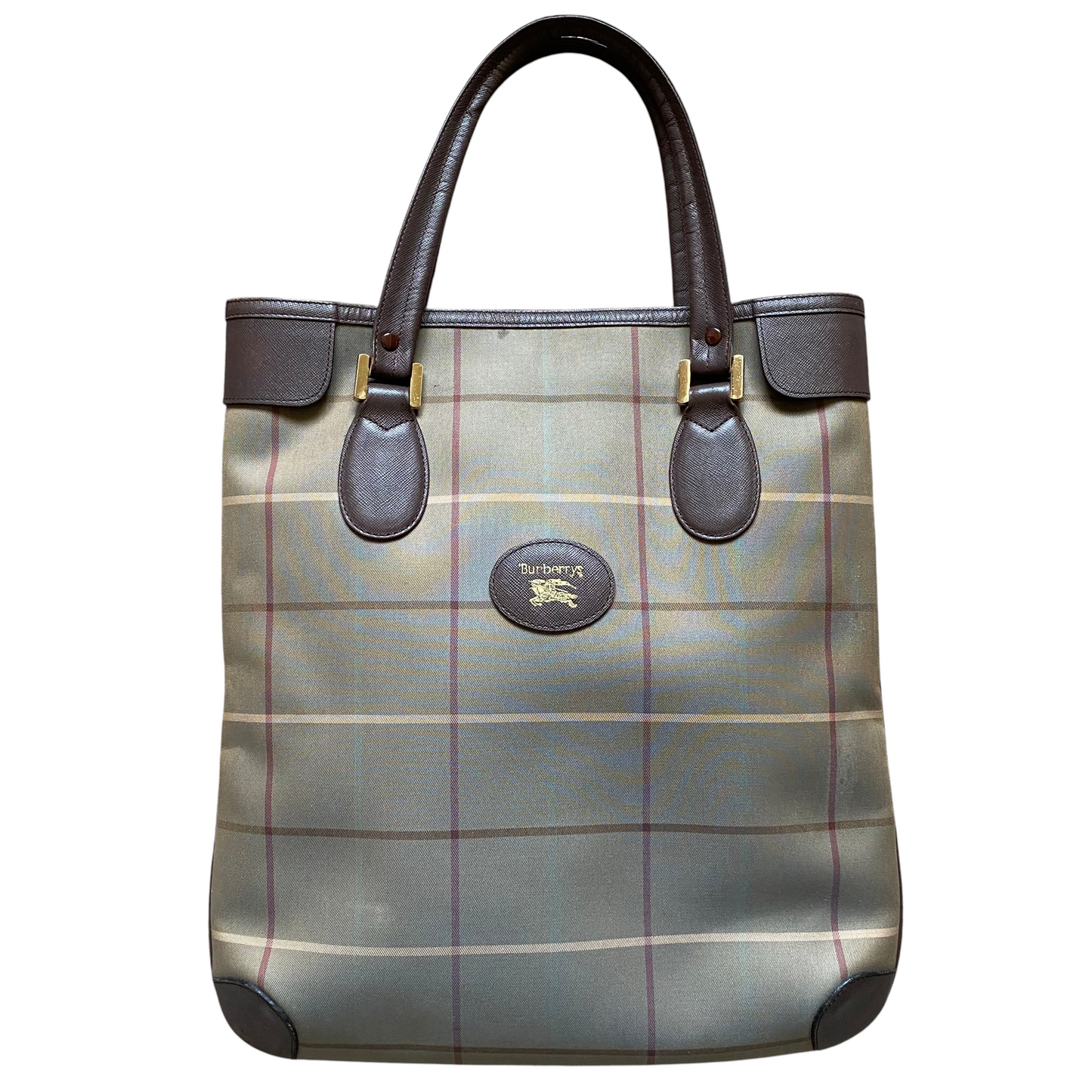 Burberry vintage check laptop tote bag handbag Authentic with COA