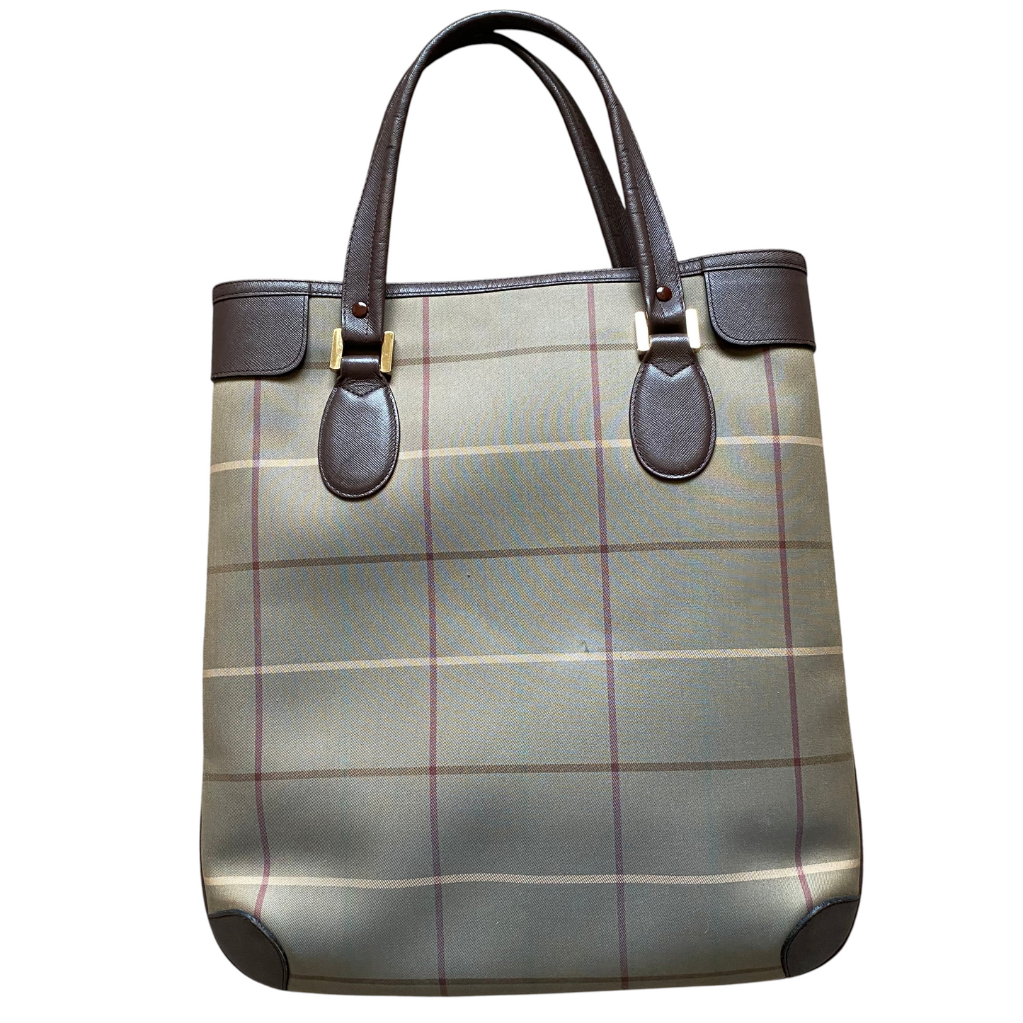 Burberry vintage check laptop tote bag handbag Authentic with COA