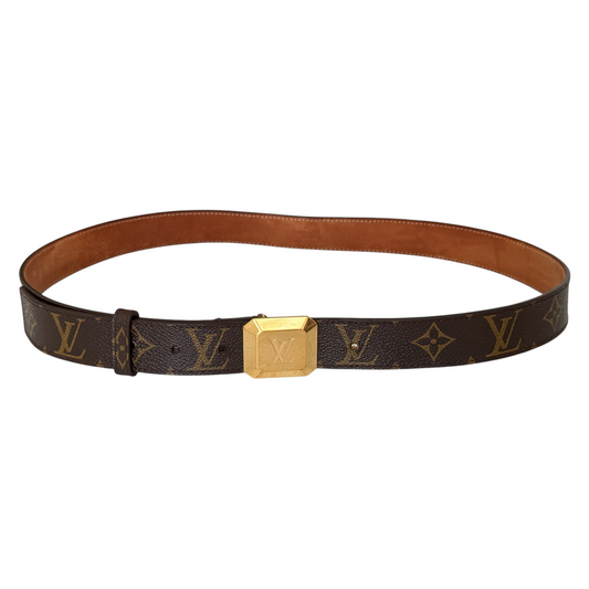 Louis Vuitton monogram unisex belt M9872 Authentic with COA box dusty size 95 cm 38 inch