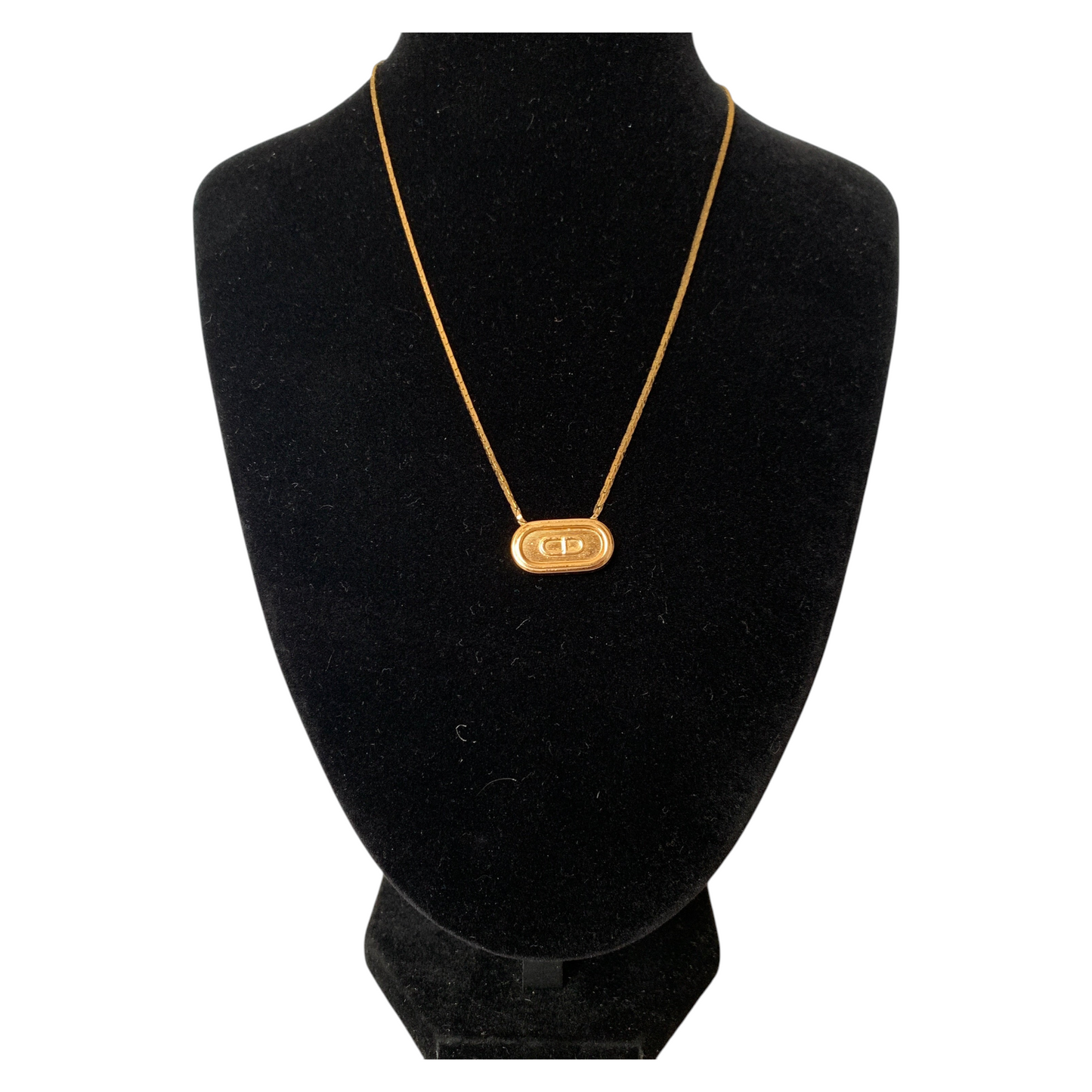 Dior CD letter gold plated adjustable necklace Authentic with COA