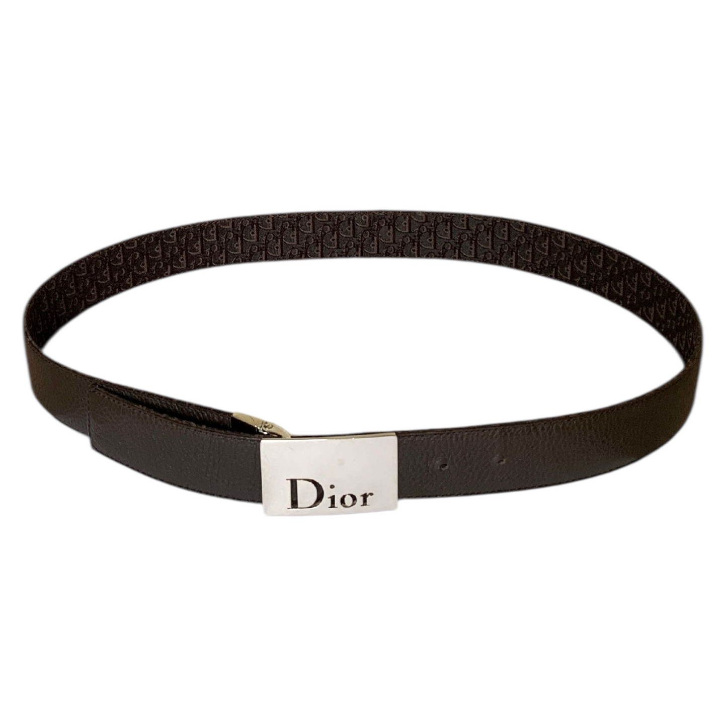 Authentic Christian Dior unisex reversible 90 cm 36 inch brown trotter Belt