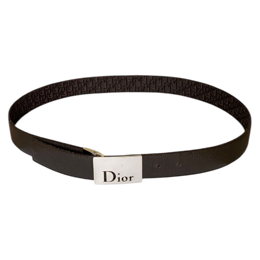 Authentic Christian Dior unisex reversible 90 cm 36 inch brown trotter Belt