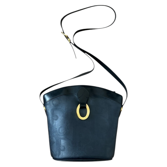 Authentic Christian Dior Women’s Trotter Logo Shoulder Crossbody Bag Blue Strap