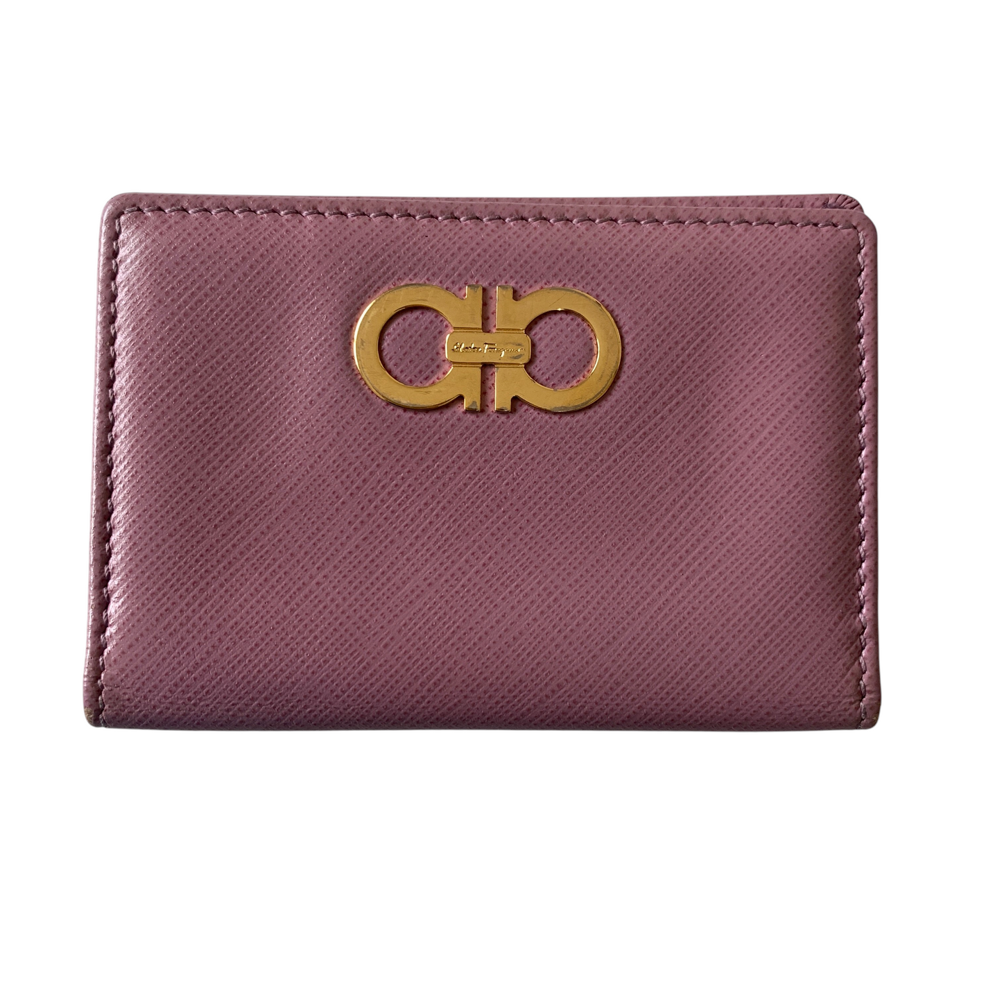 Ferragamo saffiano leather card holder wallet Authentic with COA