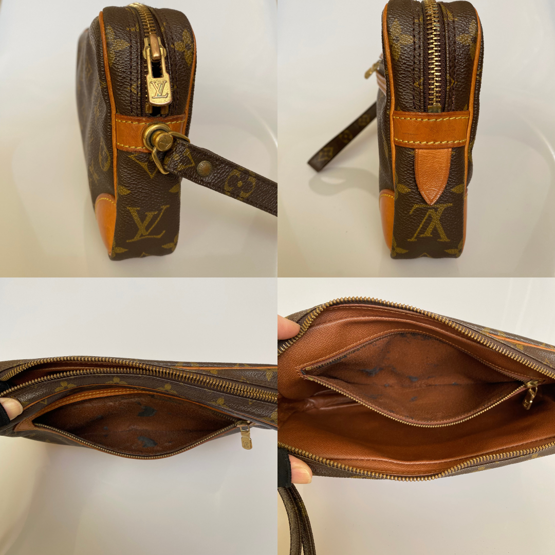 Louis Vuitton monogram wristlet clutch bag TH0990 Authentic with COA 11x7x1.7