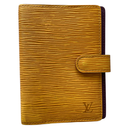 Louis Vuitton yellow Epi leather agenda planner CA0997 Authentic with COA 5.6x4.2
