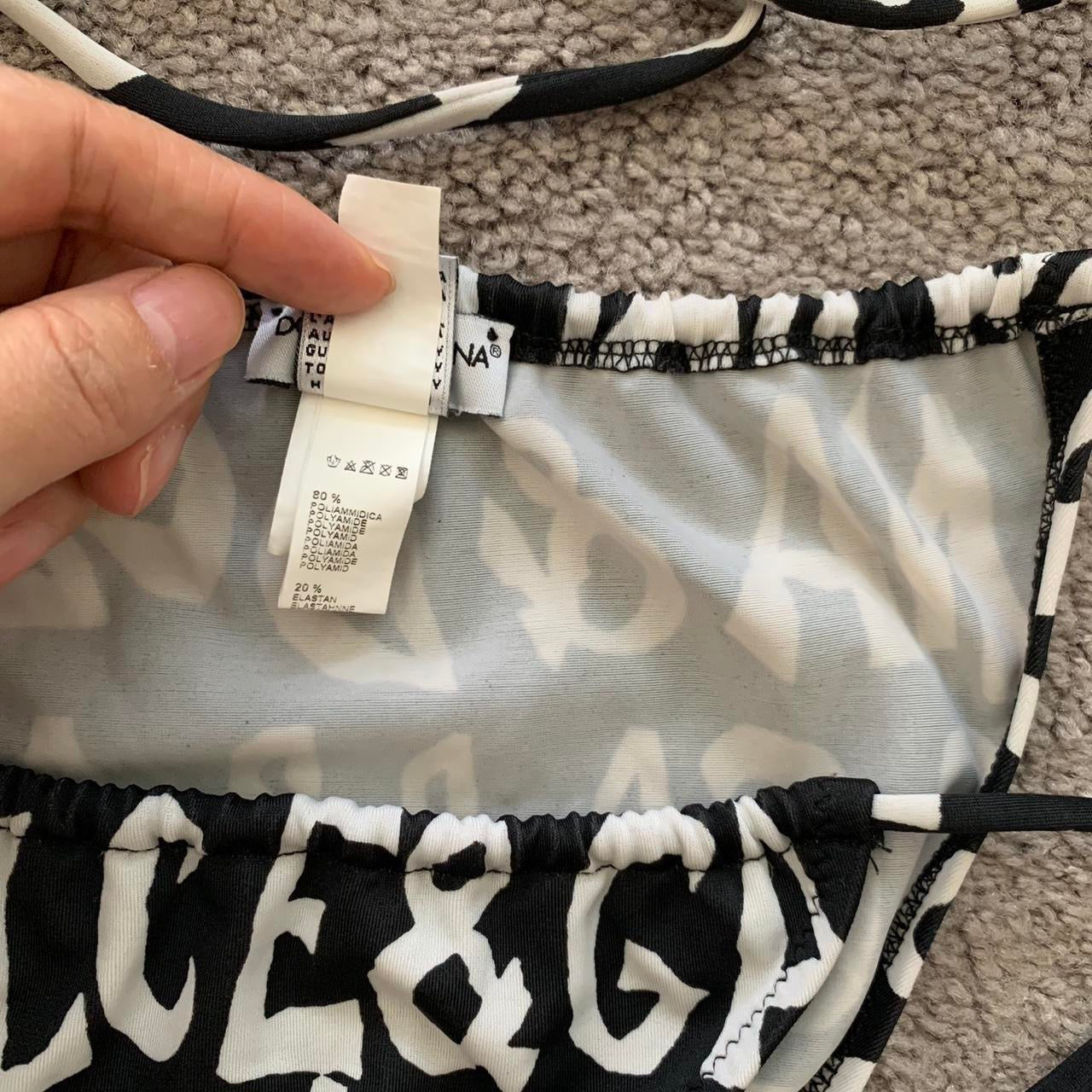 Autentic Dolce & Gabbana first line Women’s logo black white bikini set size M