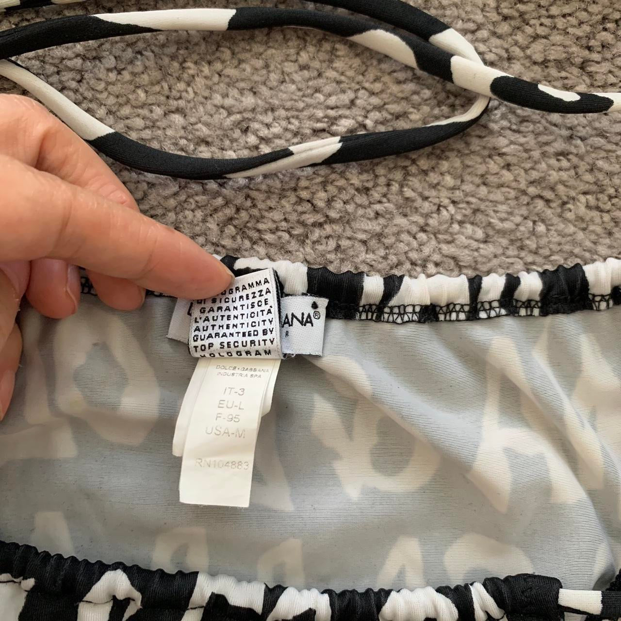 Autentic Dolce & Gabbana first line Women’s logo black white bikini set size M