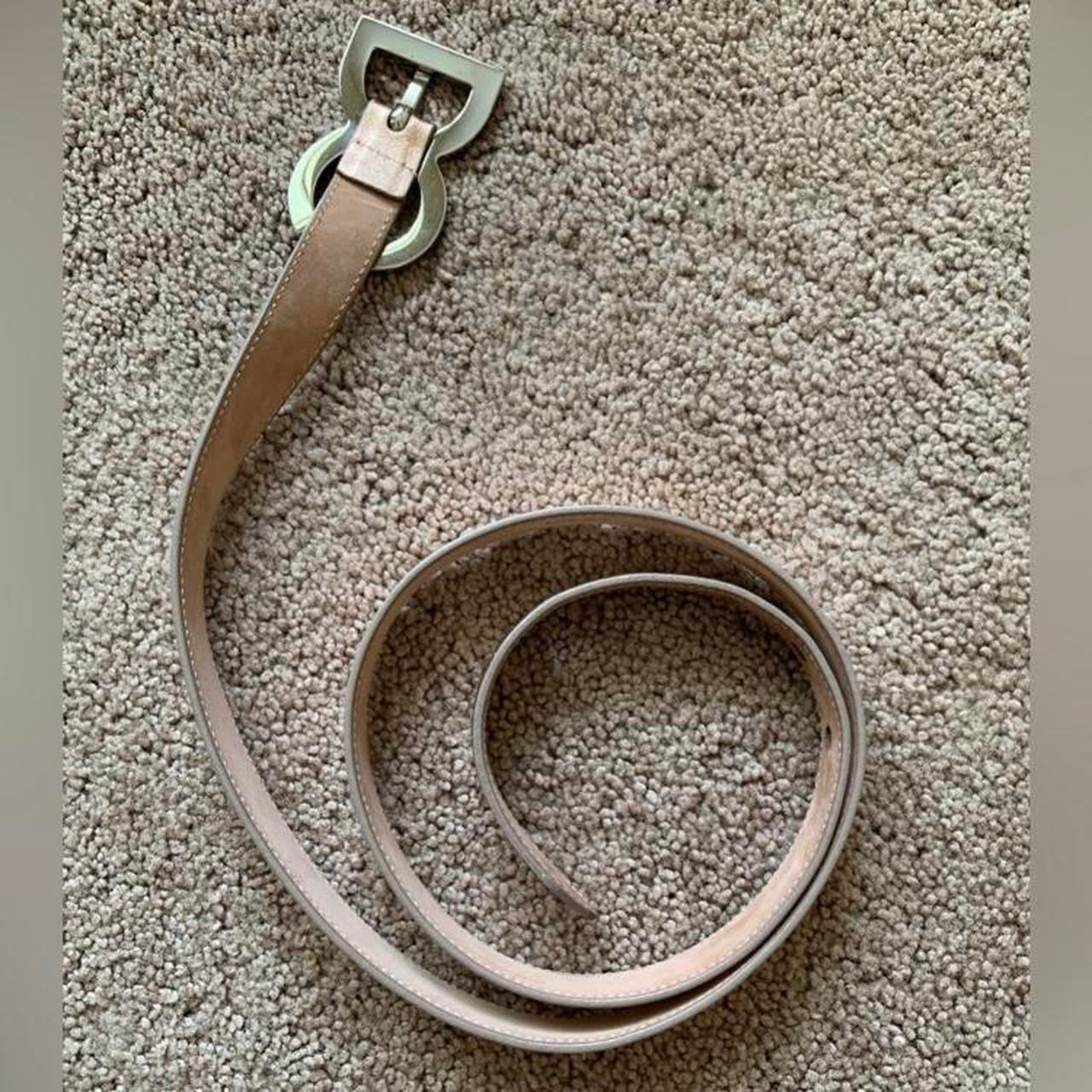 Authentic Dolce & Gabbana first line DG logo light golden pink leather belt 90 cm/36 inch