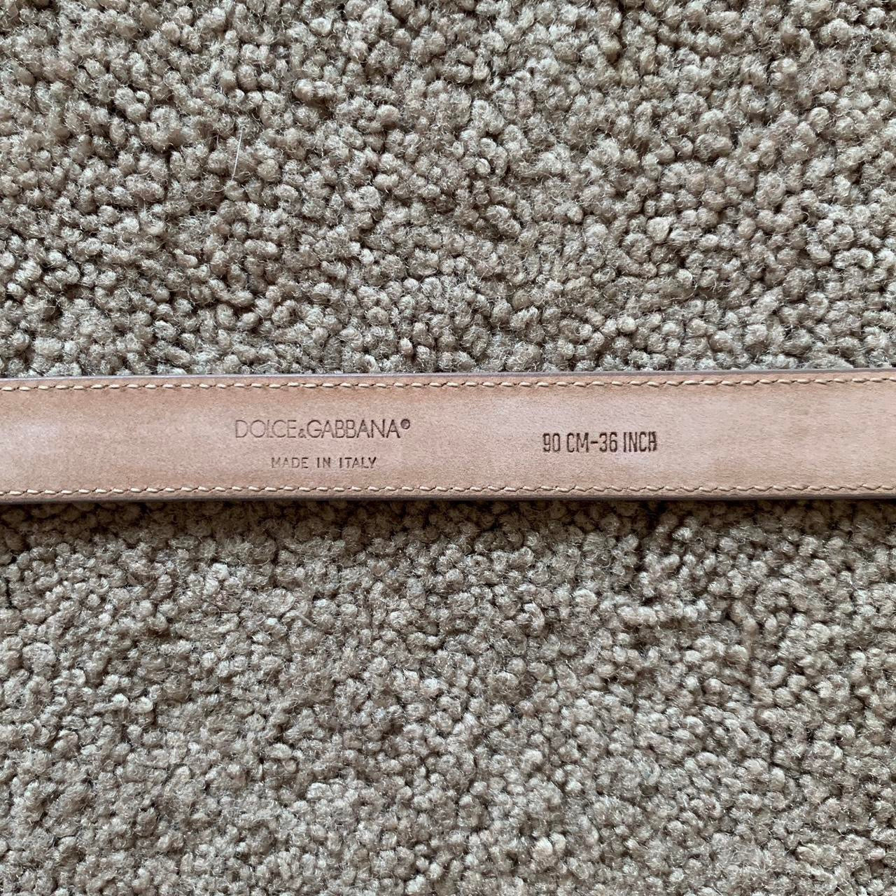 Authentic Dolce & Gabbana first line DG logo light golden pink leather belt 90 cm/36 inch