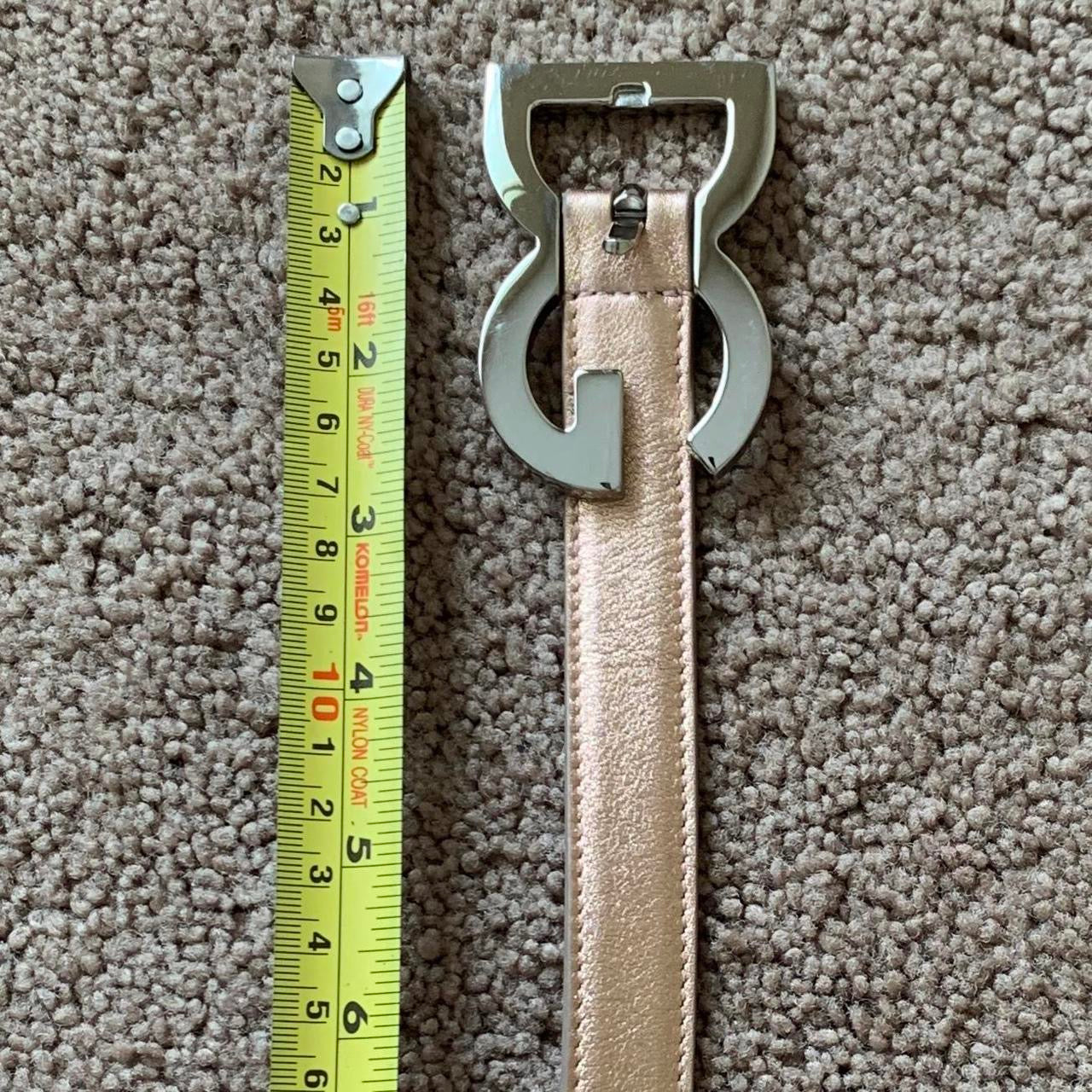 Authentic Dolce & Gabbana first line DG logo light golden pink leather belt 90 cm/36 inch