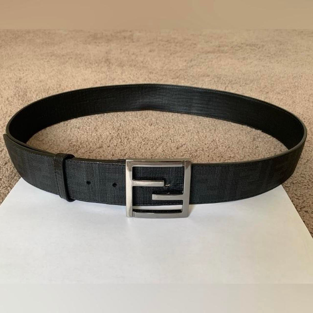 Authentic Fendi unisex vintage black monogram belt size 95 cm/38 inch