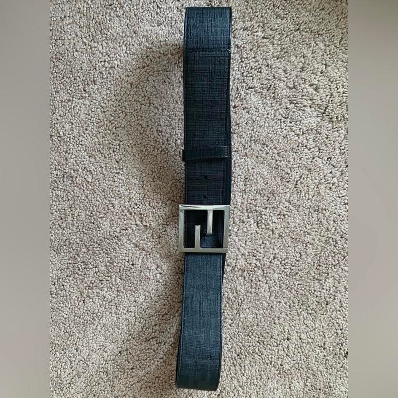 Authentic Fendi unisex vintage black monogram belt size 95 cm/38 inch