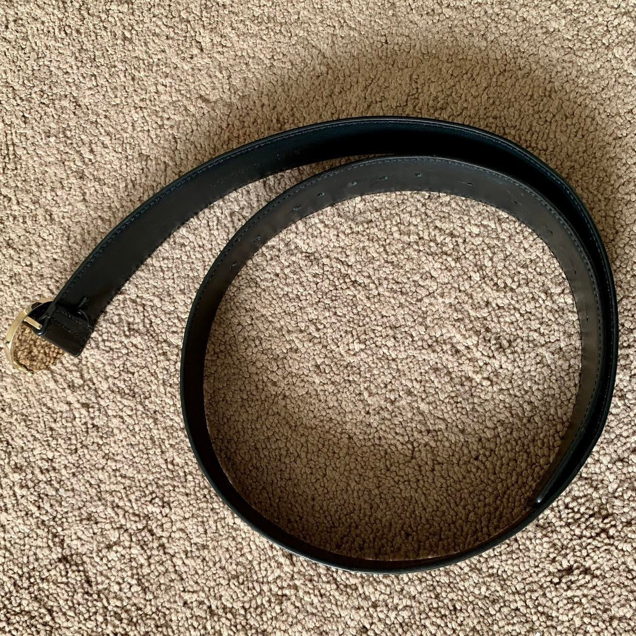 Authentic unisex Versace black leather belt with medusa buckle