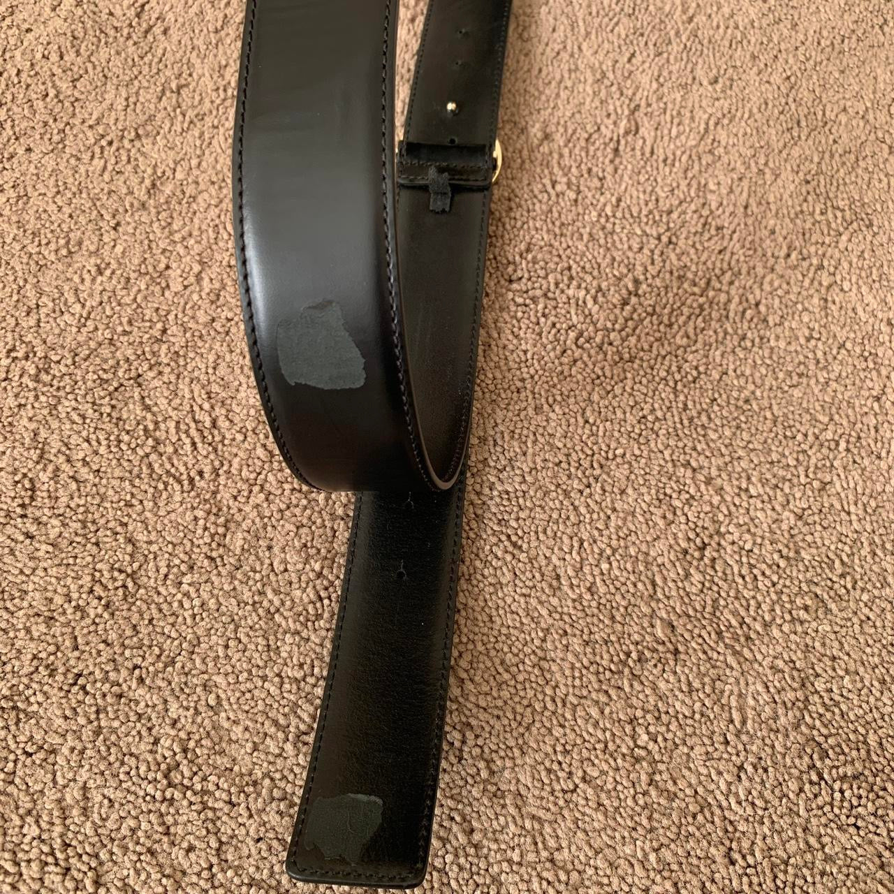 Authentic unisex Versace black leather belt with medusa buckle