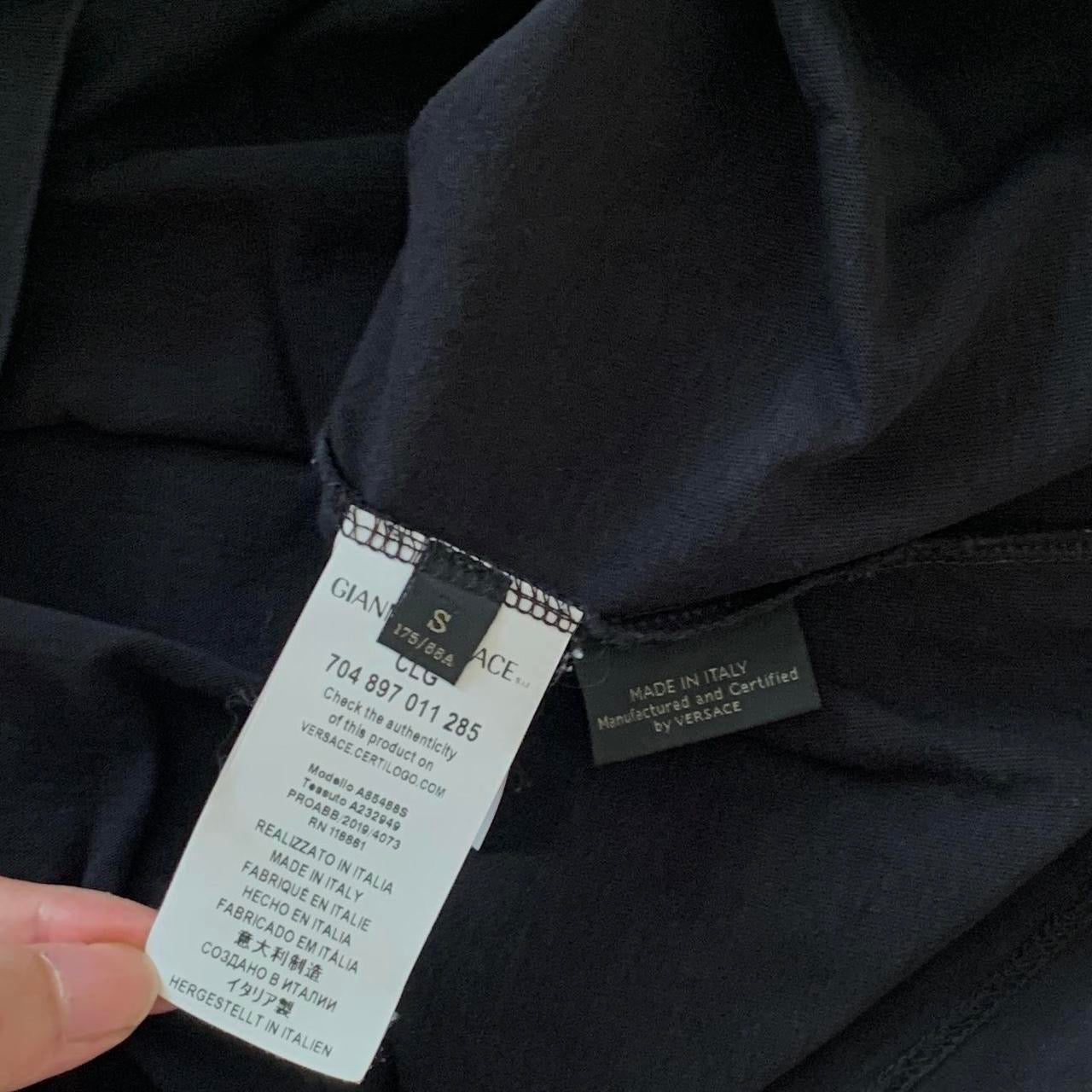 Authentic Versace first line logo black cotton t shirt